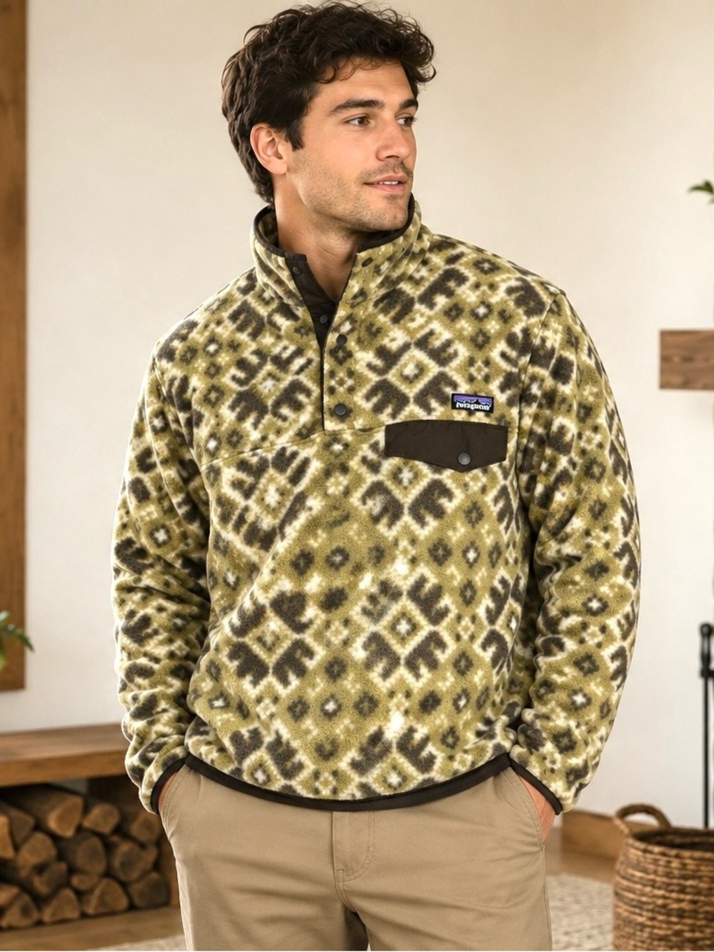 Patagonia Synchilla Snap-T Fleece Men’s M Aztec Geometric Pattern Pullover